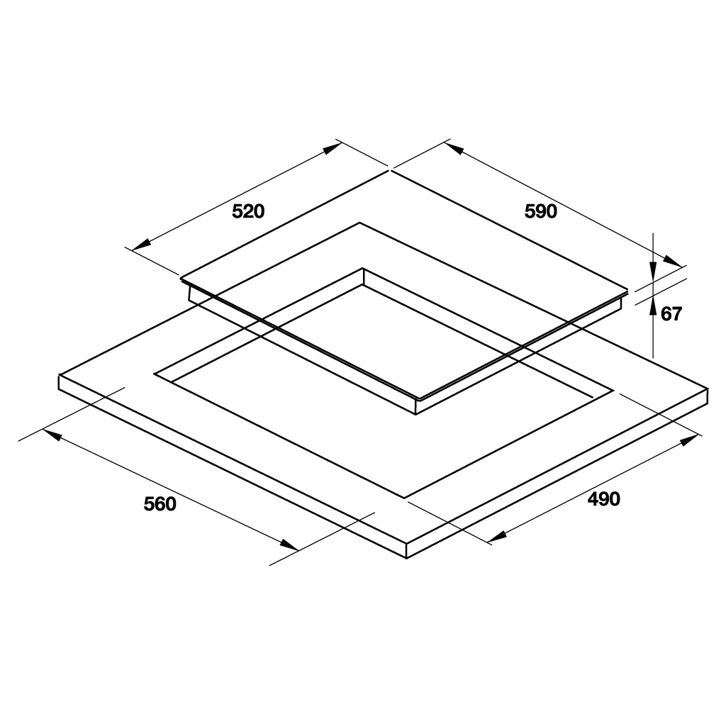 Kích thước bếp điện Hafele HC-R603D 536.01.901