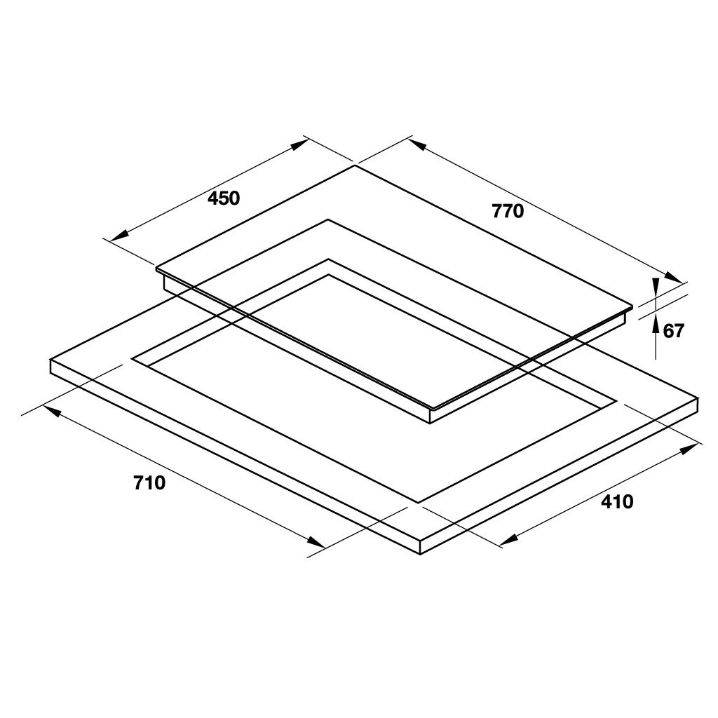 Kích thước bếp điện đôi Hafele HC-R772D 536.61.685