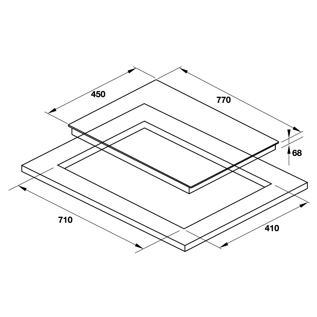 KÍch thước bếp điện từ Hafele HC-M772D 536.61.695