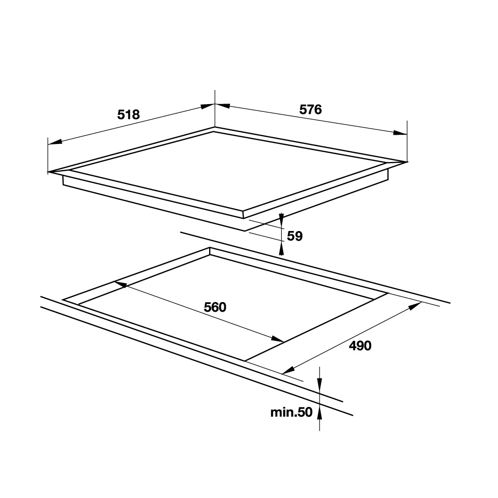 Kích thước Bếp từ Hafele HC-I604D 535.02.040