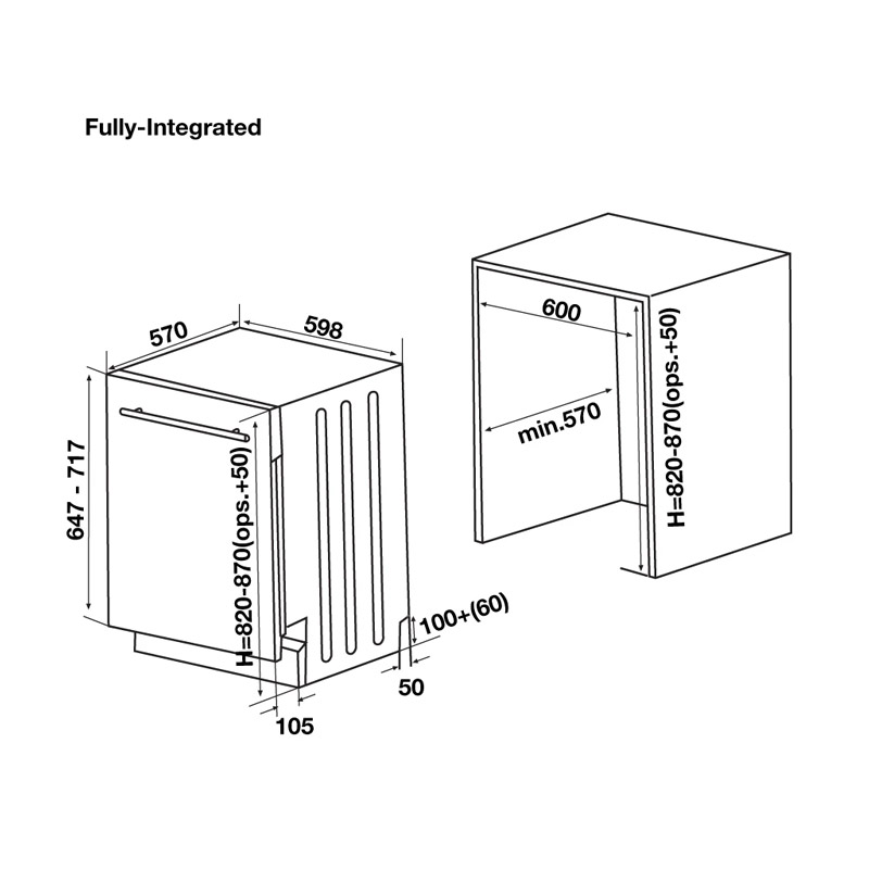 Kích thước Máy rửa bát Hafele HDW-FI60D 533.23.320