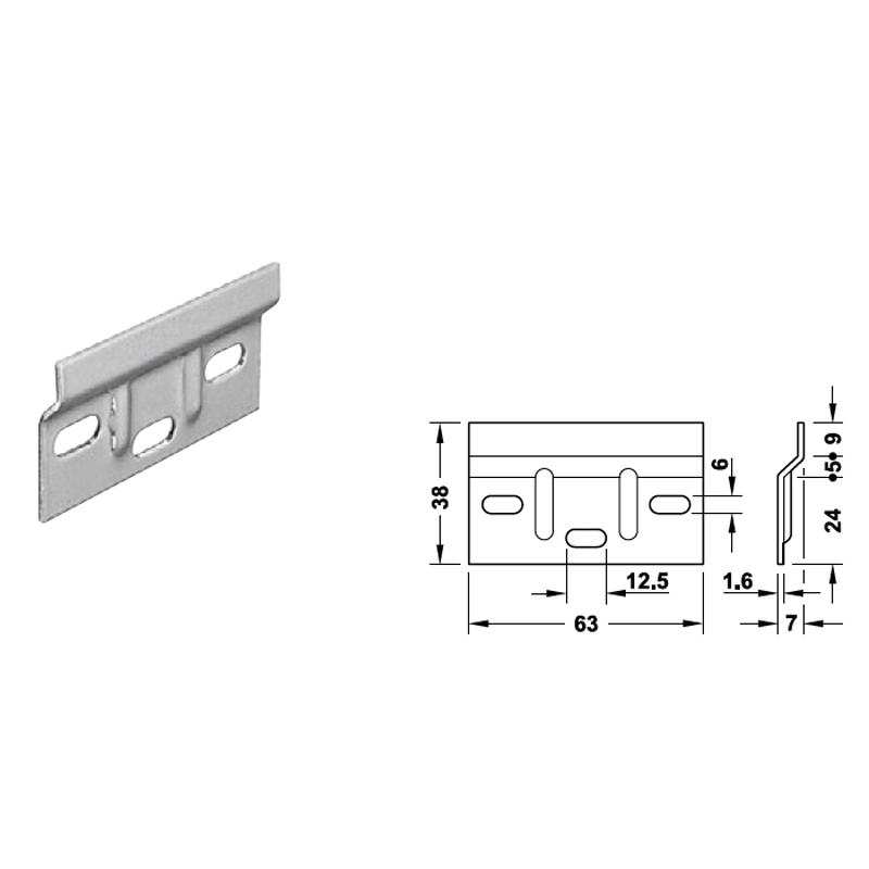 Đế gắn tường 1.6mm 290.08.920