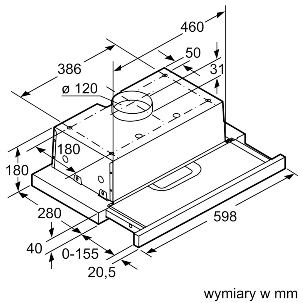 Kích thước Máy hút mùi Bosch DFT63AC50